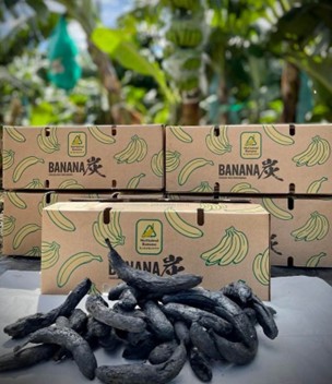 バナナが炭に？Dole×エステー、｜捨てられるはずだったバナナの「脱臭炭」発売イメージ画像