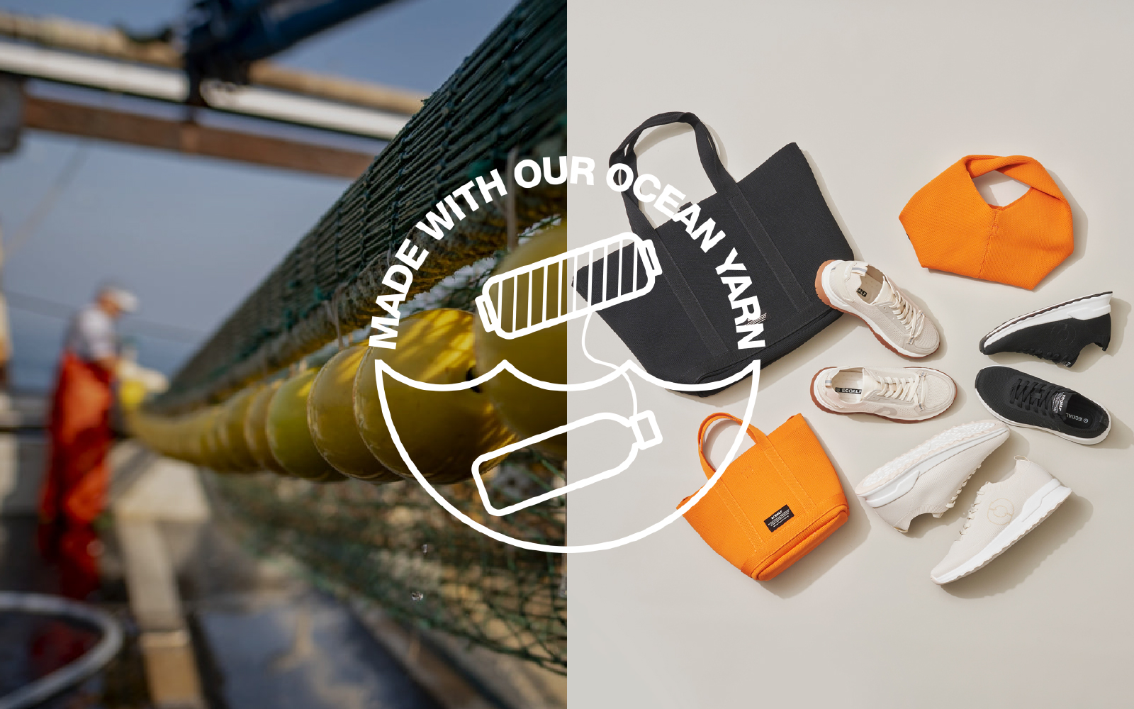 ECOALF、海洋ゴミのペットボトルから｜生まれた新作シューズ＆バッグを発売